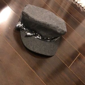 Gray Hat with sparkly bow